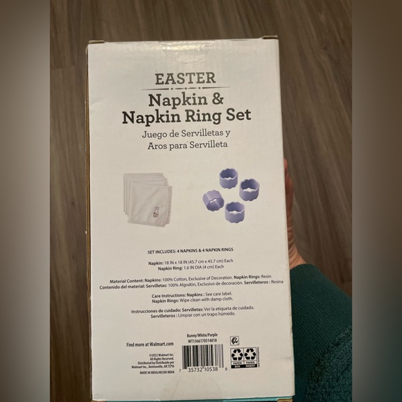Celebrate Easter Napkins and Ring Set 8 pieces - NWT - Picture 2 of 4